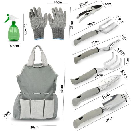 Heartdeco 9 Pieces Gardening Hand Tools Planting Kit Set with Storage Bag_3