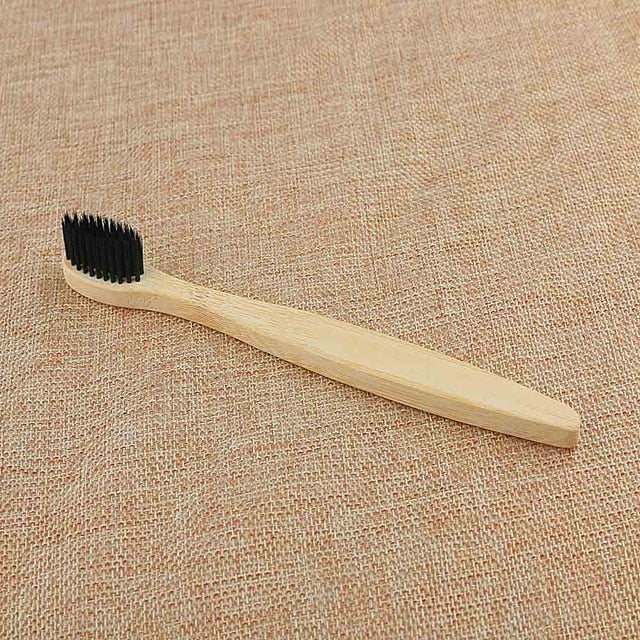 Personal Environmental Bamboo Charcoal Toothbrush For Oral Health Low Carbon Medium Soft Bristle Wood Handle Toothbrush