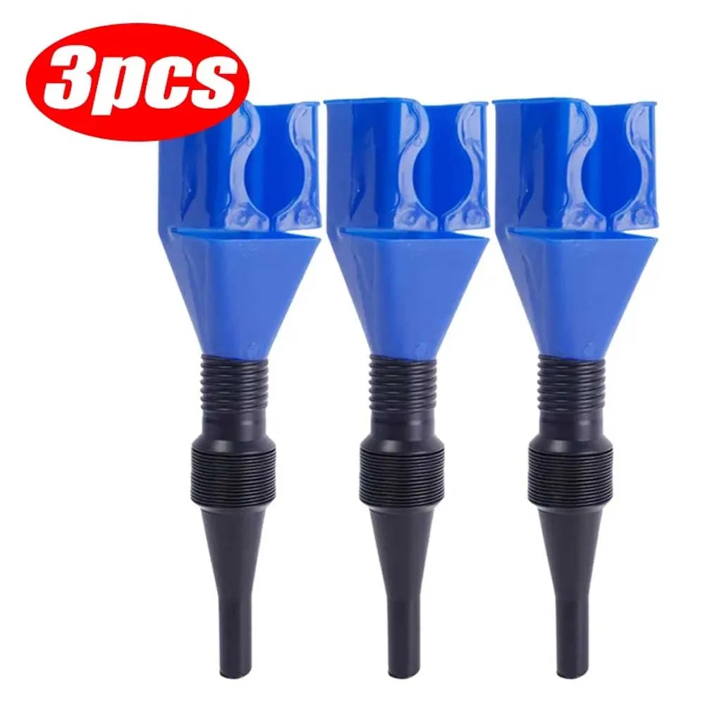 1/3Pcs Motorcycle Refueling Funnel Telescopic Car Engine Oil Gasoline Filter Transfer Foldable Plastic Funnels Auto Accessories