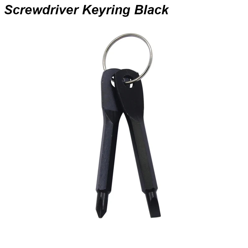 Portable Phillips Slotted Screwdriver Set Key Ring Keychain Mini Pocket Keyring Cross Screw Driver Repair Tool Gadget EDC Small