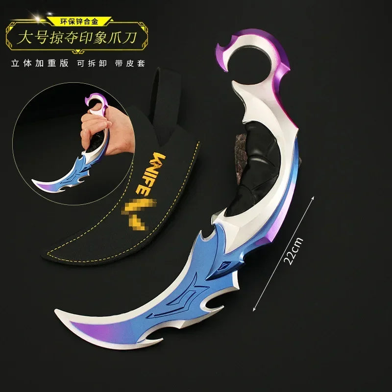Valorant Weapon Melee Reaver Ep Karambit Knife Update 22cm Metal Game Peripheral Sword Weapon Model Train Toys Boy Birthday Gift