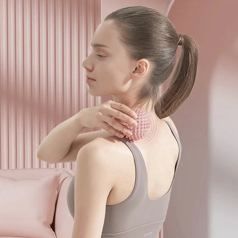 Durable sport massage ball. Spiky design for myofascial release, deep - tissue work, trigger points, muscle recovery & pain reli