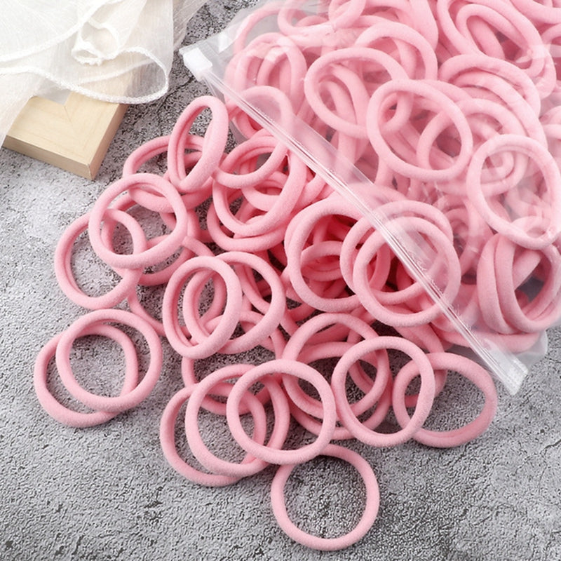 [Hair Bands & Ties] 50pcs/Set Women Basic Hair Bands 4cm Simple Solid Colors Elastic Headband Hair Ropes Ties Hair Accessories Ponytail Holder