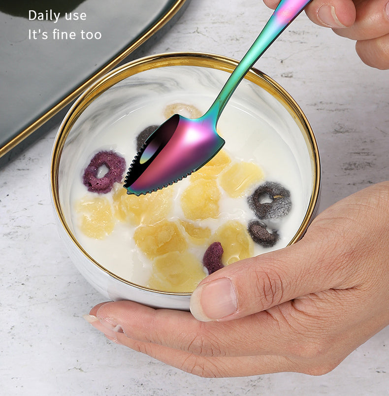 Stainless Steel Fruit Scraping Mud Spoon Creative Grapefruit Spoon Baby Food Supplement Dredging Spoon Shovel Spoon Gift