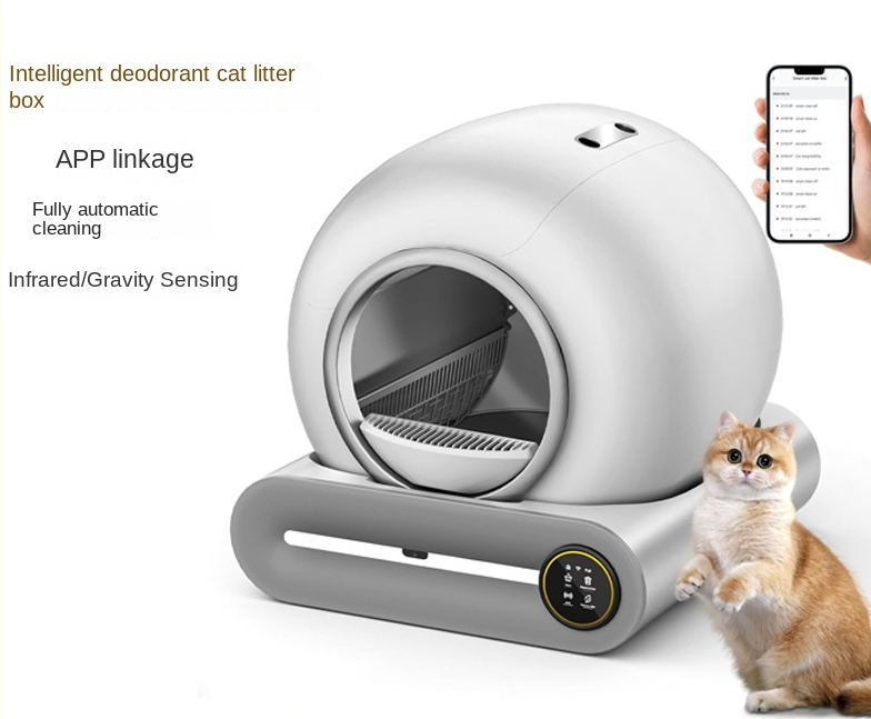 Factory Direct Smart Litter Box with Ionization Deodorization, Automatic Sensor Cleaning, Self-Flushing Cat Toilet
