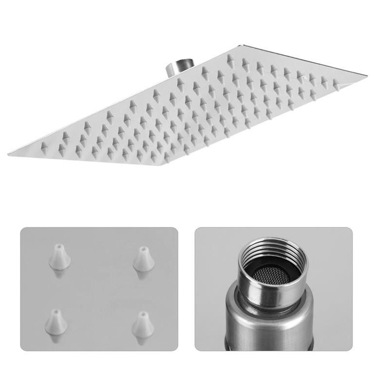 Stainless Steel Rainfall Shower Head (Square) - 20cm / 8 Inch_3