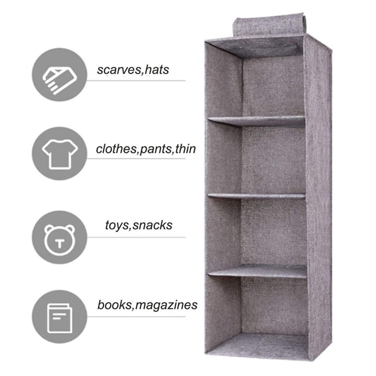 Collapsible 4 Tier Closet Hanging Shelve Storage Organizer-2 Pack_1