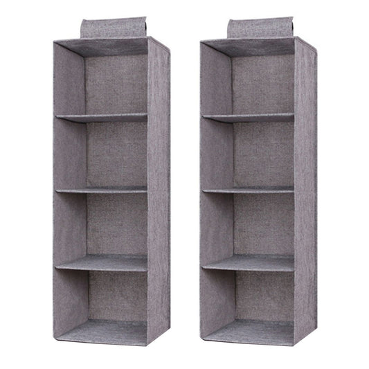 Collapsible 4 Tier Closet Hanging Shelve Storage Organizer-2 Pack_0