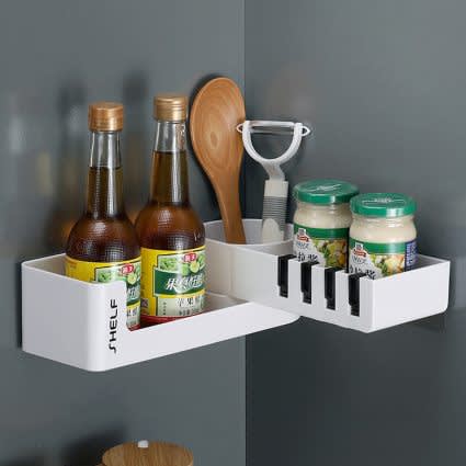 Rotating Corner Bathroom, Kitchen Storage Rack Shelf Organizer_1