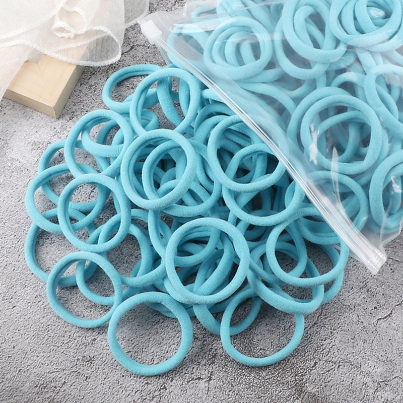 [Hair Bands & Ties] 50pcs/Set Women Basic Hair Bands 4cm Simple Solid Colors Elastic Headband Hair Ropes Ties Hair Accessories Ponytail Holder