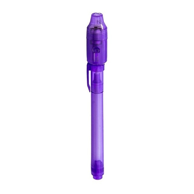 2 in 1 Luminous Light Invisible Ink Pen UV Check Money Kids Drawing Secret Learning Educational Magic Pens