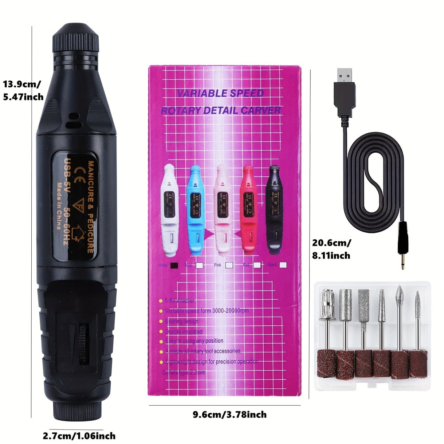 NNETM Electric Nail Drill Kit for Acrylic & Gel Removal-1