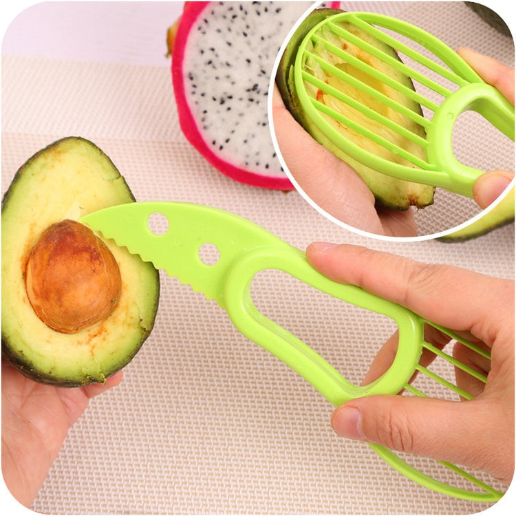 3 in 1 Avocado Slicer Shea Corer Butter Peeler Fruit Cutter Pulp Separator Plastic Knife Kitchen Vegetable Tools