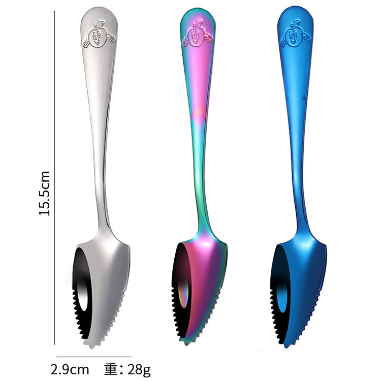 Stainless Steel Fruit Scraping Mud Spoon Creative Grapefruit Spoon Baby Food Supplement Dredging Spoon Shovel Spoon Gift