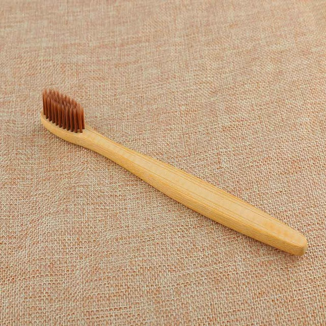 Personal Environmental Bamboo Charcoal Toothbrush For Oral Health Low Carbon Medium Soft Bristle Wood Handle Toothbrush