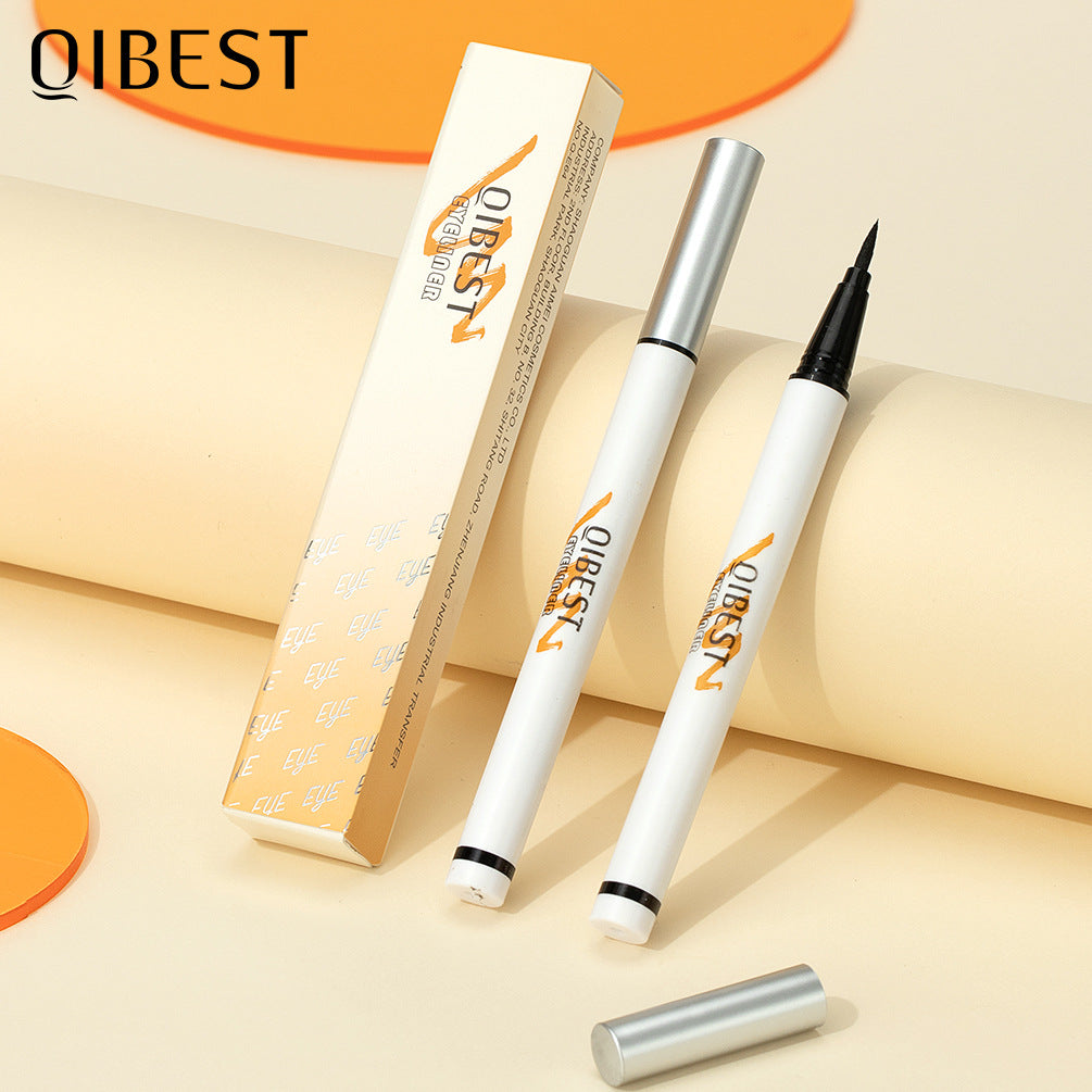 QIBEST Ultra-Fine Eyeliner Waterproof Sweat-Proof Quick-Drying No Dizzy Makeup, Smooth Beginner Student Eyeliner