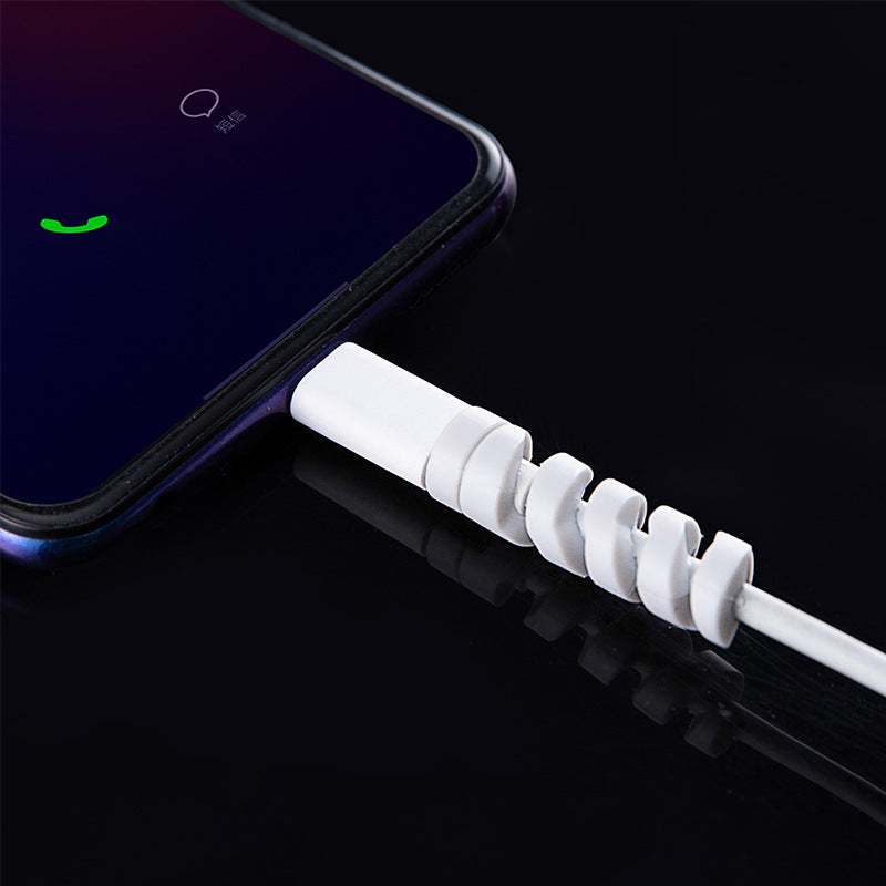 Spiral Data Cable Protective Sleeve Power Cord Anti-Bending Mobile Phone Computer Protective Sleeve Silicone Anti-Break Winder