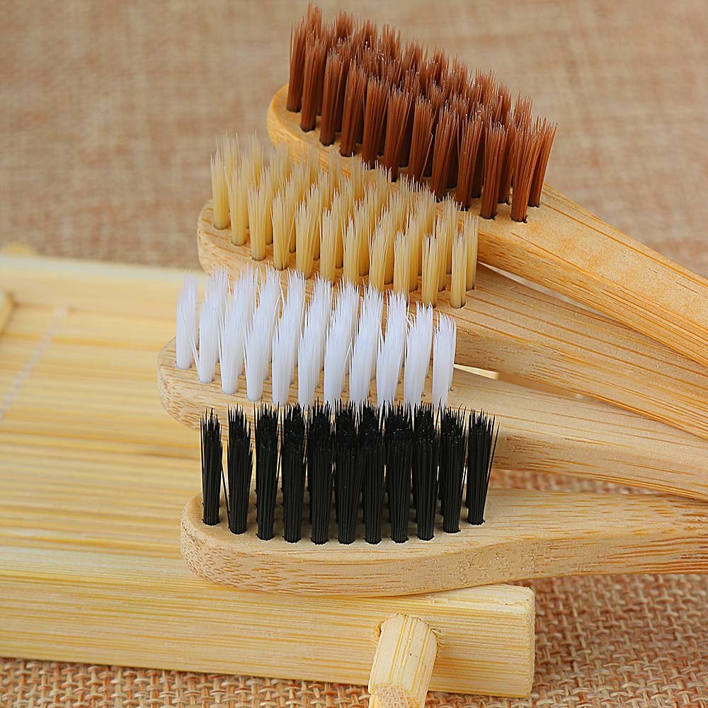 Personal Environmental Bamboo Charcoal Toothbrush For Oral Health Low Carbon Medium Soft Bristle Wood Handle Toothbrush