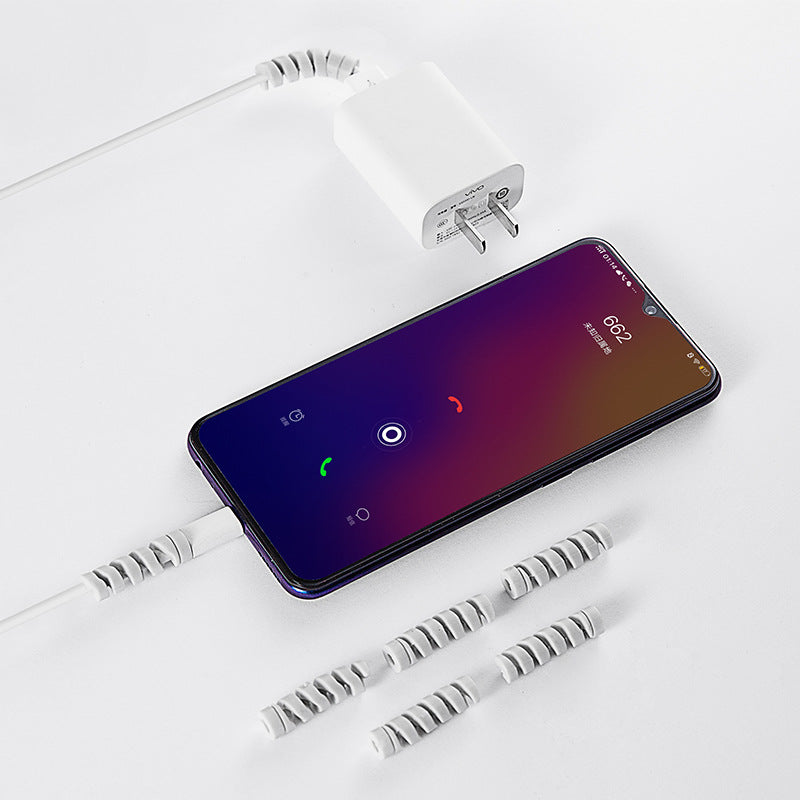 Spiral Data Cable Protective Sleeve Power Cord Anti-Bending Mobile Phone Computer Protective Sleeve Silicone Anti-Break Winder