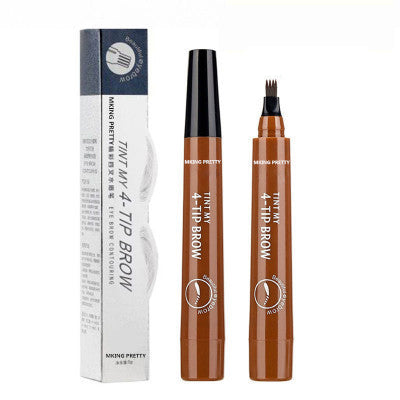Four-Headed Bifurcated Eyebrow Pencil Simulation Wild Liquid Eyebrow Pencil Durable Waterproof Sweat-Proof And Easy To Color