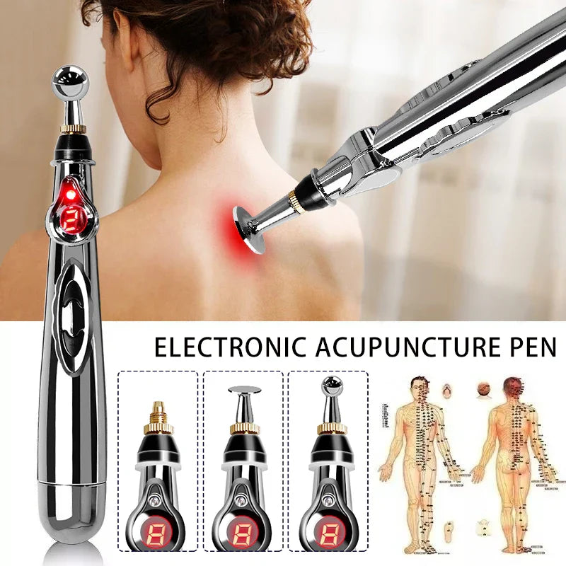 Electrical Pulse Meridian Energy Pen Acupuncture & EMS Silver-1