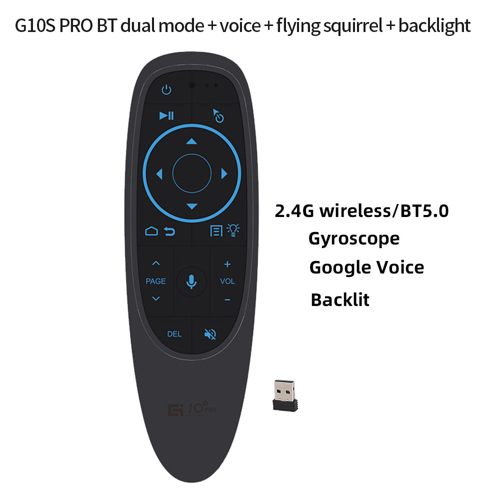 Linkifun™ G10S PRO Wireless Air Mouse Remote with Bluetooth 5.0, USB Port, Google Voice, and Backlit Keyboard – 2.4GHz-2