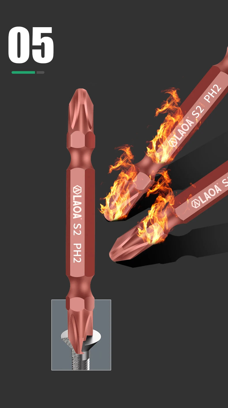 LAOA S2  1/4 “Screwdriver Bit With Magnetic Ring 6.35mm Electric Screwdriver bits and Magnetism Ring
