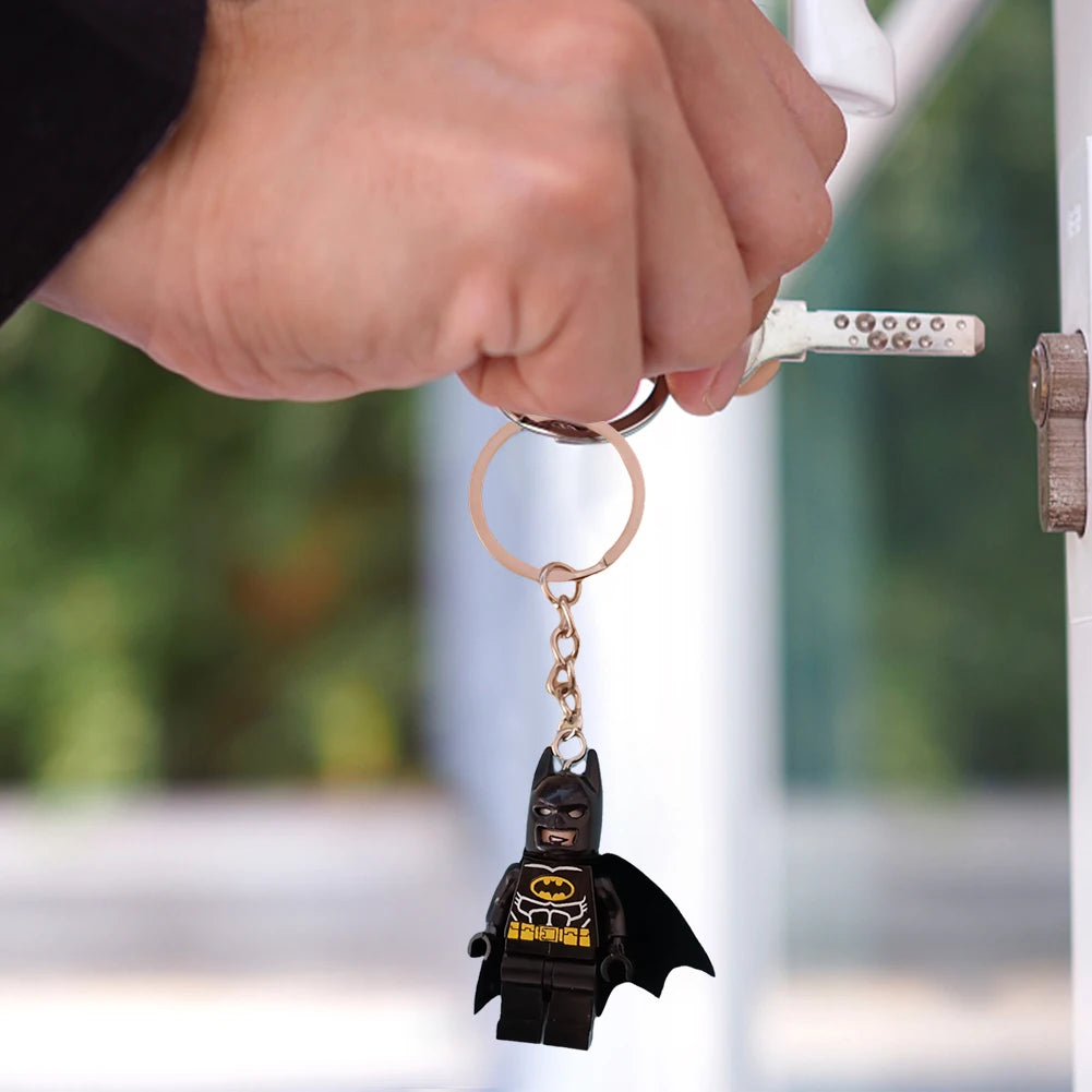 Motorcycle Keychain Cute Cartoon Character Keychain Toy Superhero Pendant Fashionable Bag Accessories Children's Surprise Gift