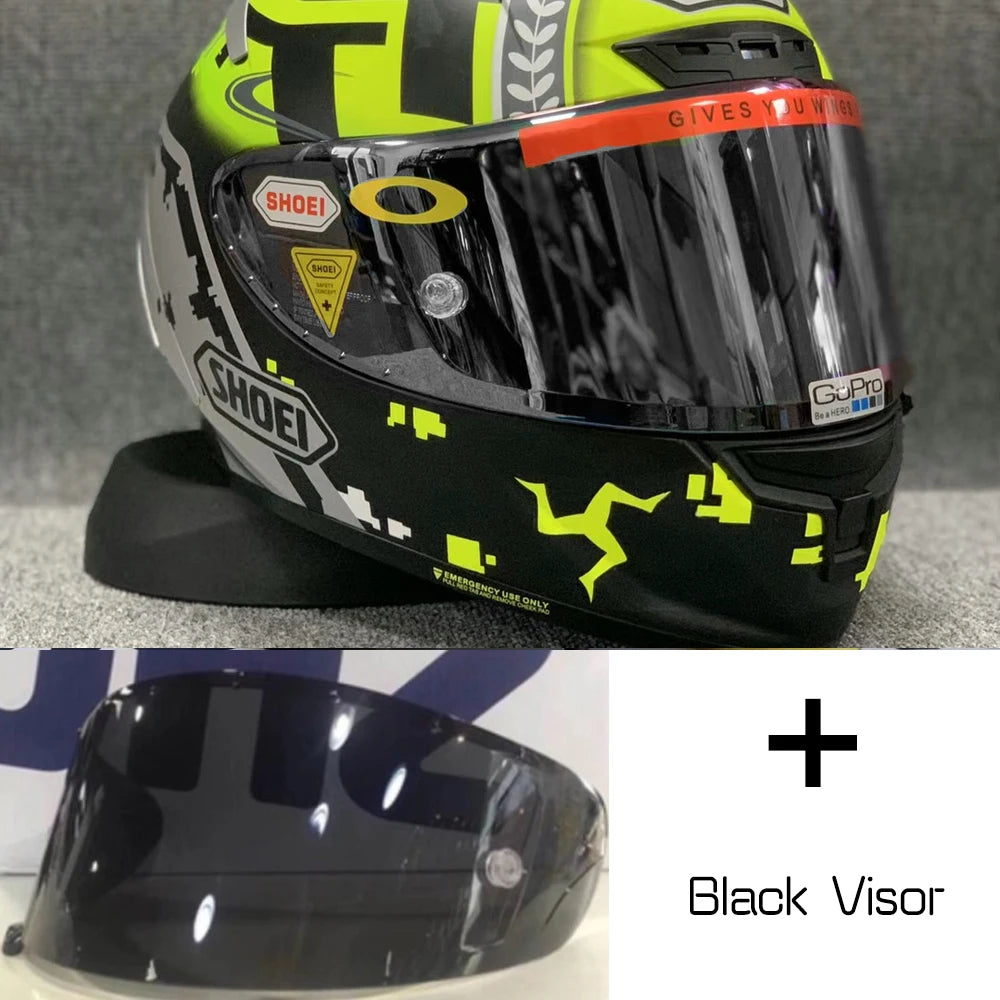 Motorcycle helme Full Face X14 isle of man TT X-Sprit  green  Motocross Racing Motobike Riding Helmet Casco De Motocicleta