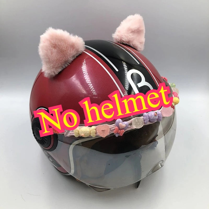 Helmet Accessories Cute Cat Ear Motorcycles Electric Bikes Skiing Playful Suitable For Girls And Children Helmets Decoration