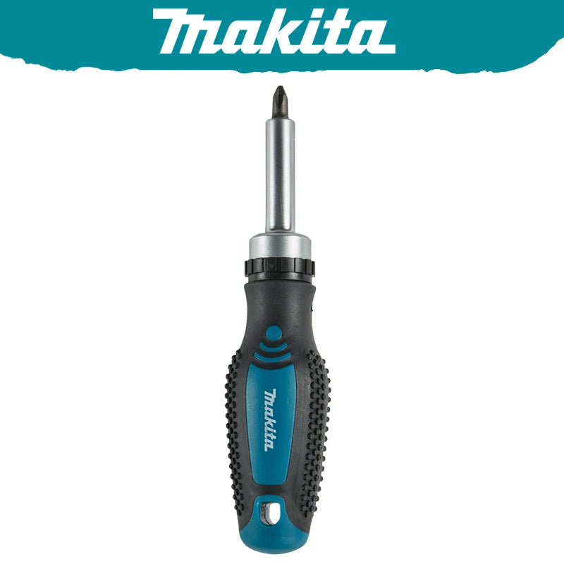 Makita D-58833 Ratchet Magnetic Screwdriver Bit Replaceable Positive Negative Non-slip Multifunctional Easy Carry Hand Tools