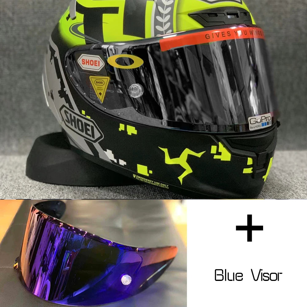 Motorcycle helme Full Face X14 isle of man TT X-Sprit  green  Motocross Racing Motobike Riding Helmet Casco De Motocicleta