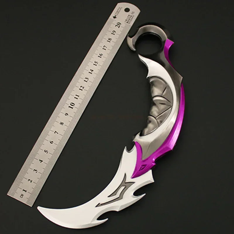 Valorant Weapon Melee Reaver Ep Karambit Knife Update 22cm Metal Game Peripheral Sword Weapon Model Train Toys Boy Birthday Gift