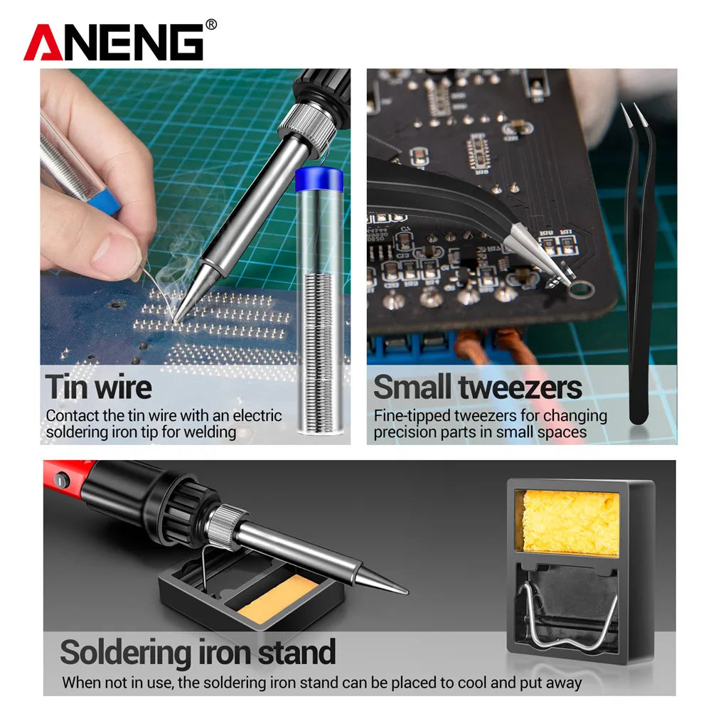 ANENG Electric Soldering Iron SL105 Digital Display Adjustable Temperature SL104 Adjustment Knob Portable Kit Weld Solder Repair