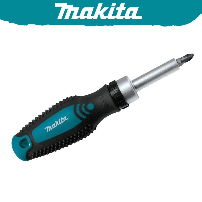 Makita D-58833 Ratchet Magnetic Screwdriver Bit Replaceable Positive Negative Non-slip Multifunctional Easy Carry Hand Tools
