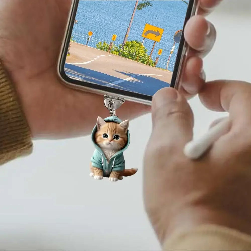 New Kawaii Mobile Phone Dust Plug Cute Kitten Charge Port Plug Cat Dust Plug Interface Decorative Anti Dust Cap Cover Accessory