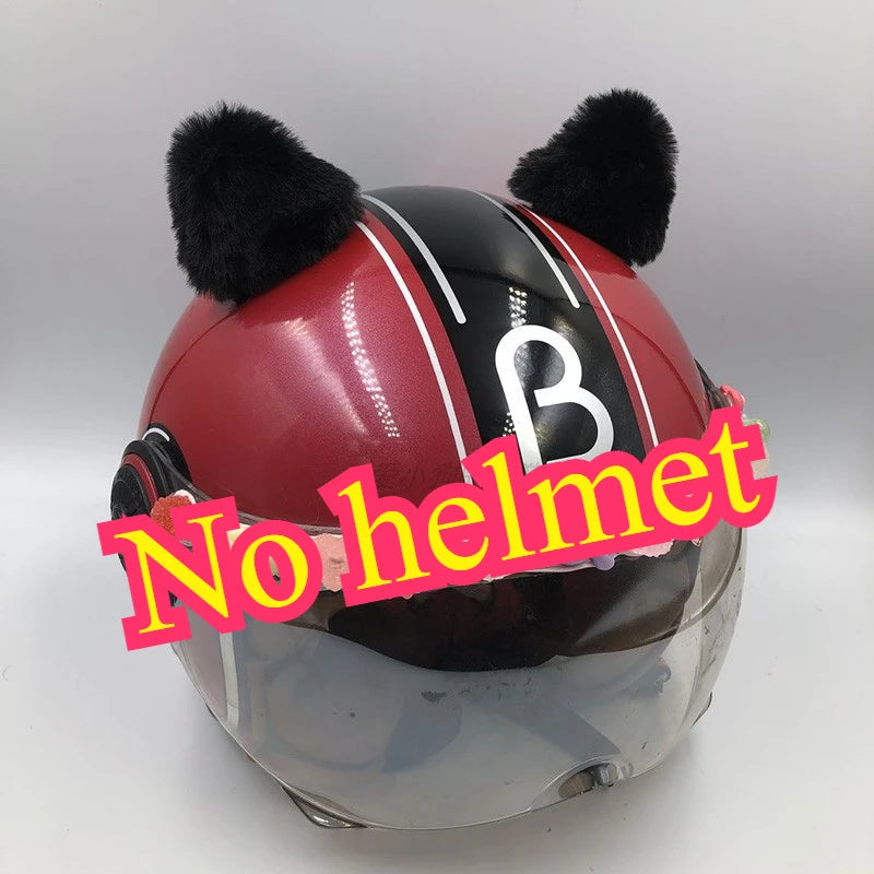 Helmet Accessories Cute Cat Ear Motorcycles Electric Bikes Skiing Playful Suitable For Girls And Children Helmets Decoration