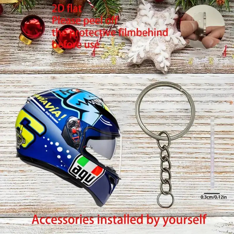 Fashion Motorcycle Helmet Keychain Accessories Bag Charms Motorcyclist Knight Car Keychains Keyrings Jewelry Fans Gift