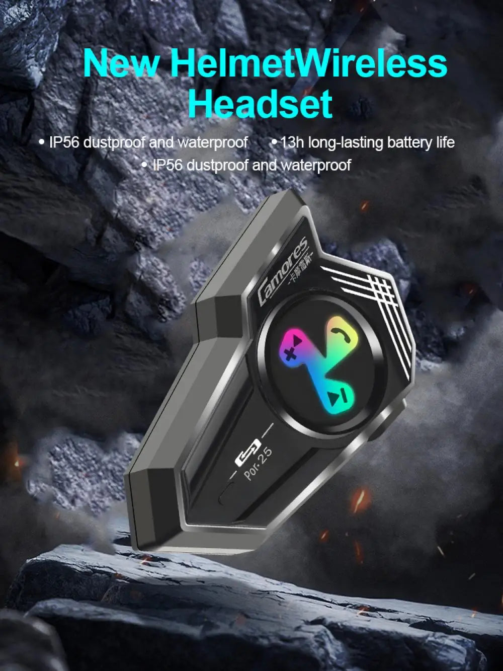 Bluetooth 5.4 Wireless Motorcycle Helmet Headset Hands-free Call Phone Motorcycle Waterproof Earphone Music Player Moto Helmet
