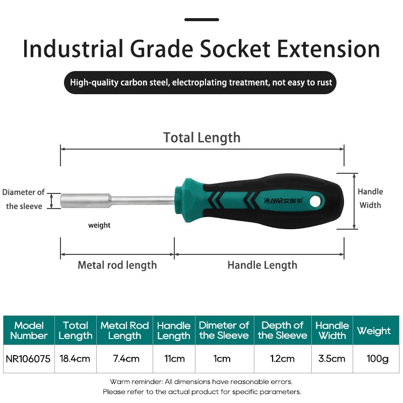AMR Socket Screwdriver Carbon Steel Hex Socket Wrench Deepening Socket Driver Adjustment Tool