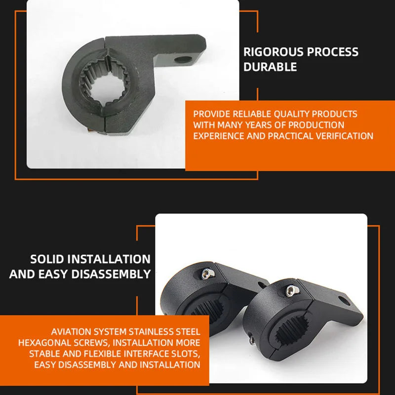 Motorcycle Spotlights Brackets Tube Clamp Mount Kit Adjustable Fog Light Auxiliary Lamp Bumper Clamps Hold Motorbike Accessories