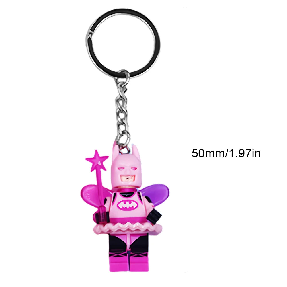 Motorcycle Keychain Cute Cartoon Character Keychain Toy Superhero Pendant Fashionable Bag Accessories Children's Surprise Gift