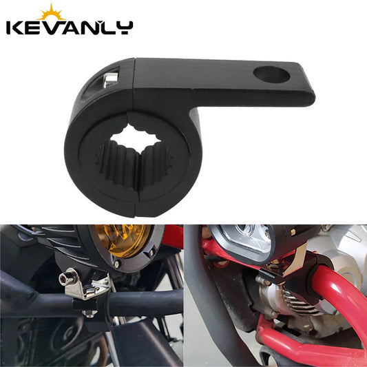 Motorcycle Spotlights Brackets Tube Clamp Mount Kit Adjustable Fog Light Auxiliary Lamp Bumper Clamps Hold Motorbike Accessories