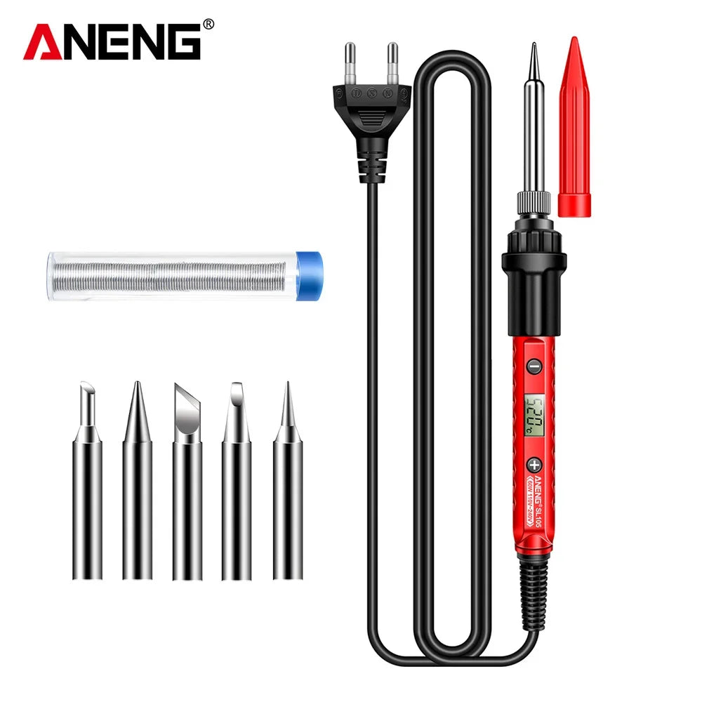 ANENG Electric Soldering Iron SL105 Digital Display Adjustable Temperature SL104 Adjustment Knob Portable Kit Weld Solder Repair