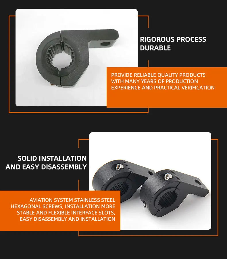 Motorcycle Spotlights Brackets Tube Clamp Mount Kit Adjustable Fog Light Auxiliary Lamp Bumper Clamps Hold Motorbike Accessories