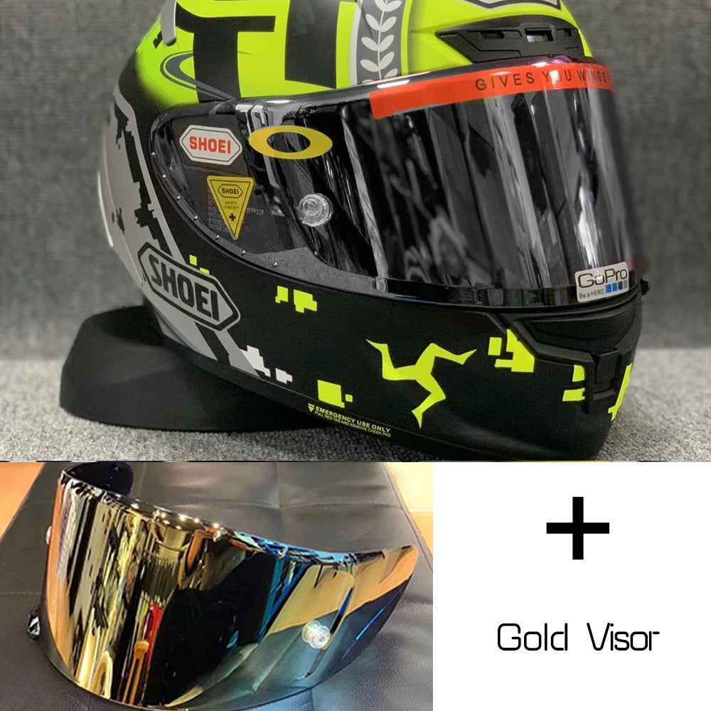 Motorcycle helme Full Face X14 isle of man TT X-Sprit  green  Motocross Racing Motobike Riding Helmet Casco De Motocicleta