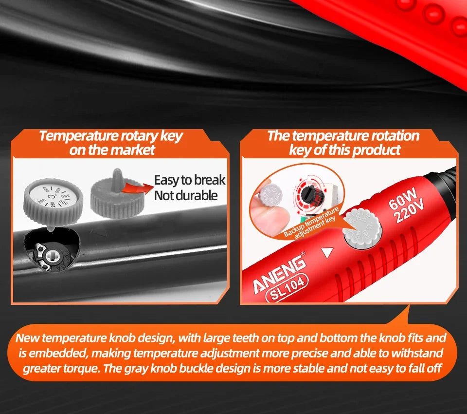 ANENG Electric Soldering Iron SL105 Digital Display Adjustable Temperature SL104 Adjustment Knob Portable Kit Weld Solder Repair