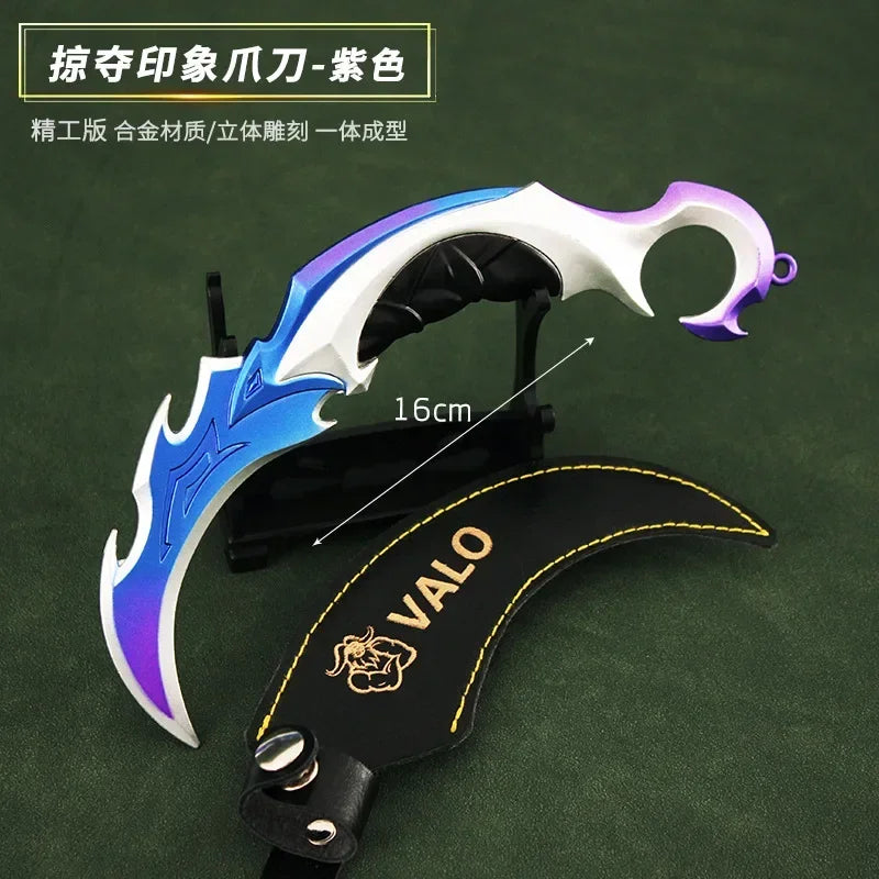 Valorant Weapon Melee Reaver Ep Karambit Knife Update 22cm Metal Game Peripheral Sword Weapon Model Train Toys Boy Birthday Gift