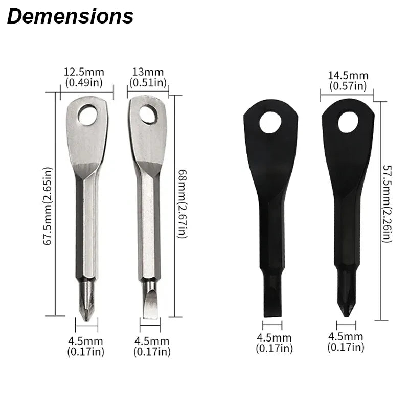 Portable Phillips Slotted Screwdriver Set Key Ring Keychain Mini Pocket Keyring Cross Screw Driver Repair Tool Gadget EDC Small