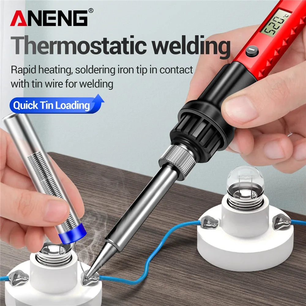 ANENG Electric Soldering Iron SL105 Digital Display Adjustable Temperature SL104 Adjustment Knob Portable Kit Weld Solder Repair